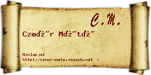 Czmór Máté névjegykártya